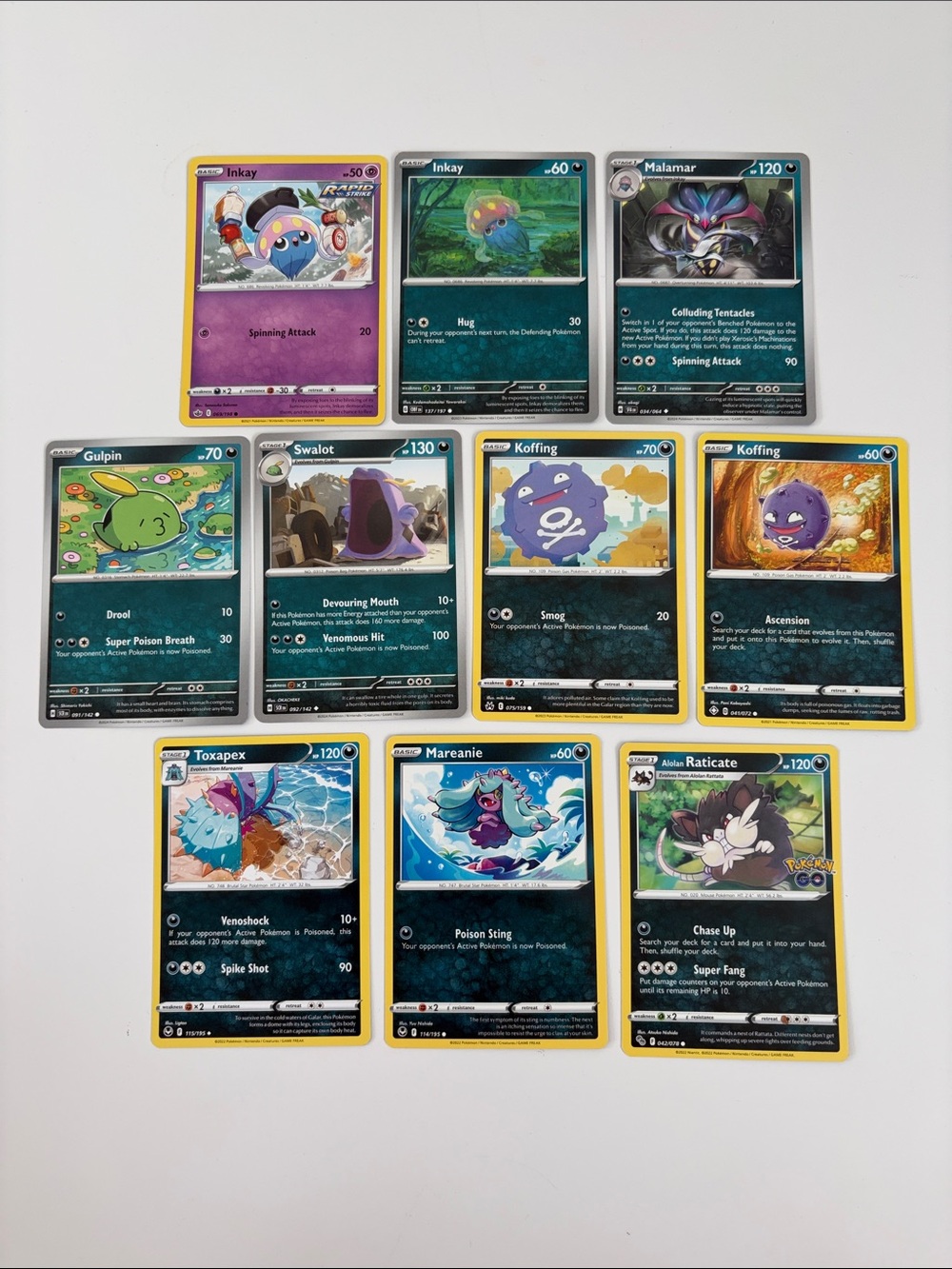 ☠️ Poison Pokémon Card Lot | Koffing Swalot Toxapex Malamar Mareanie ✨5/$25✨